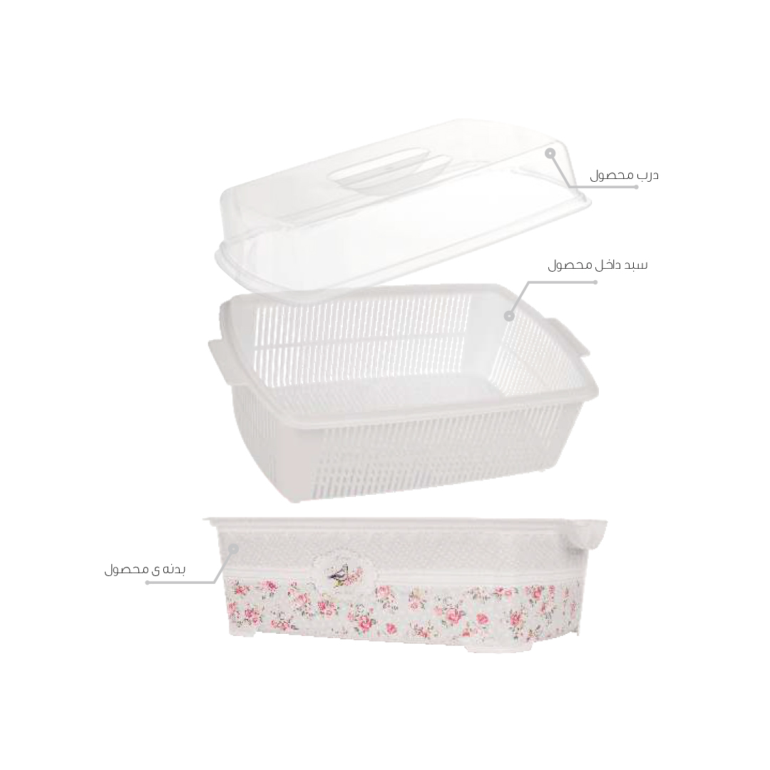 جا نانی سه پارچه لوکس طرح دار رزگلد مدل 3